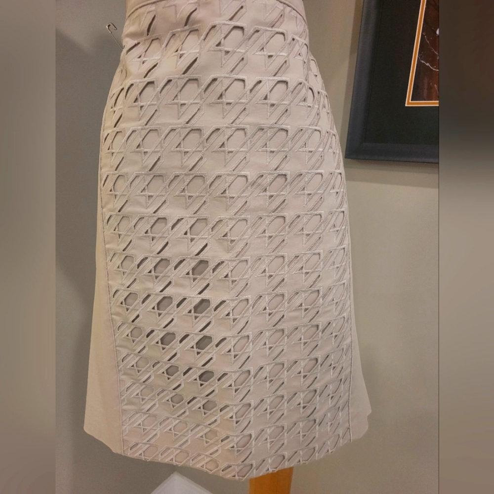 Carlisle Beige Pencil Skirt Embellished Size 14